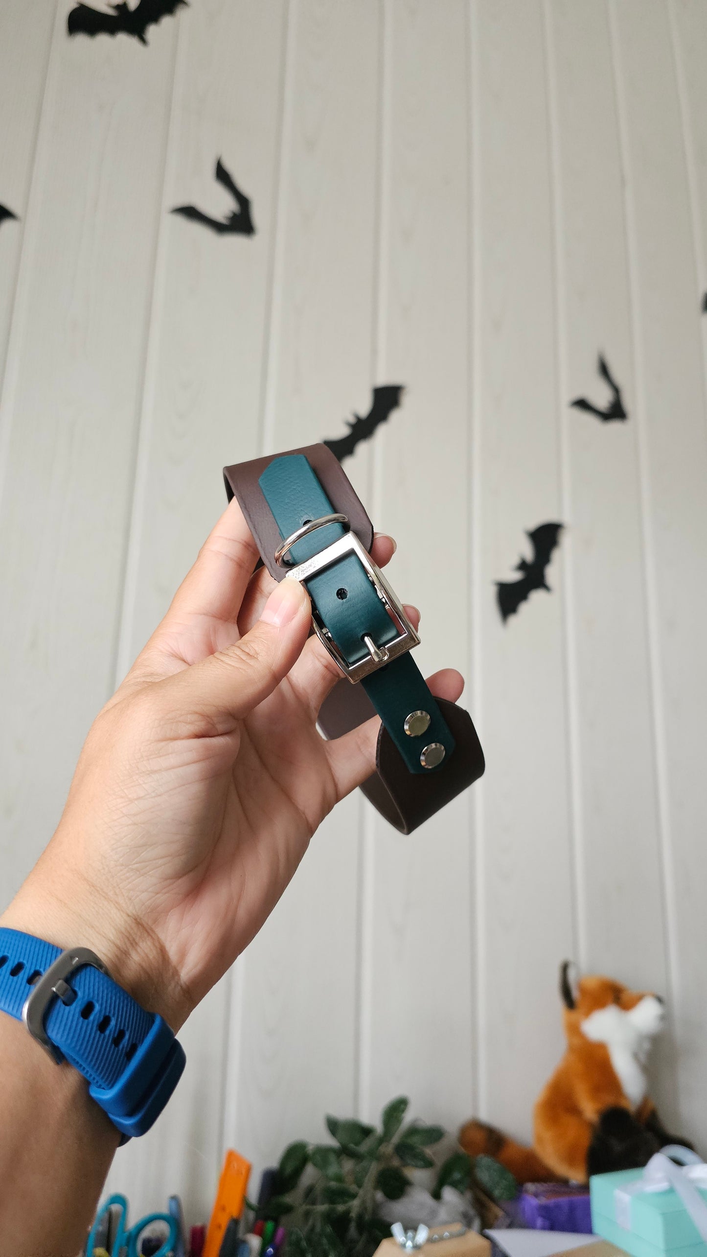 Nastavitelný BioThane obojek 38 mm 'Simple' - hnědý