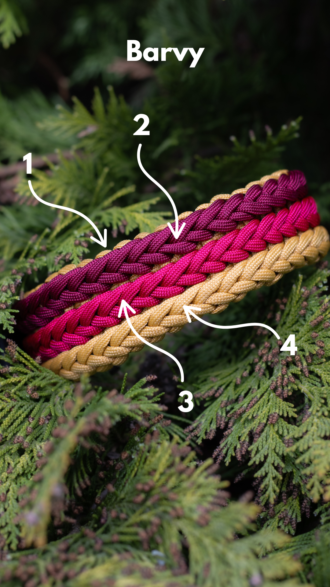 Paracordový obojek na míru ve vzoru 'Sunrise 🌅'