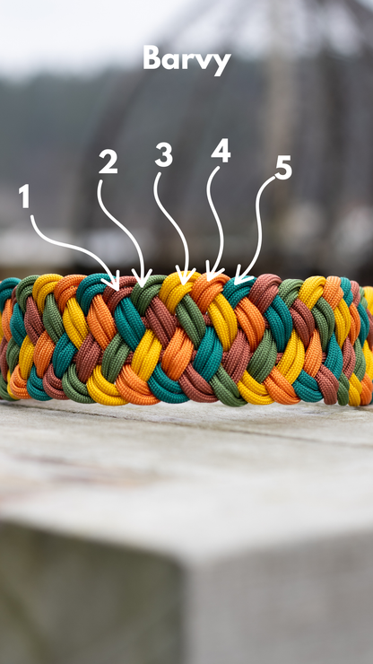 Paracordový obojek na míru ve vzoru 'River'