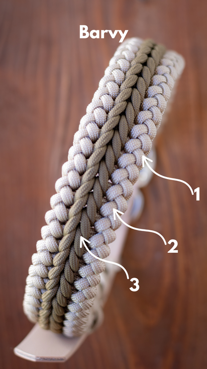 Paracordový obojek na míru ve vzoru 'Happiness'