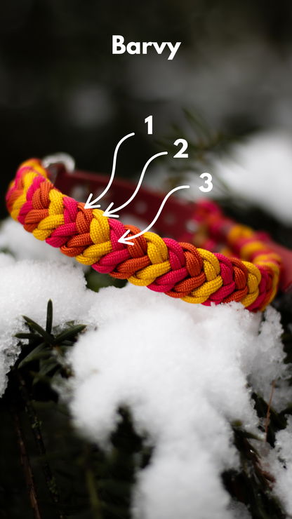 Paracordový obojek na míru ve vzoru 'Phoenix'