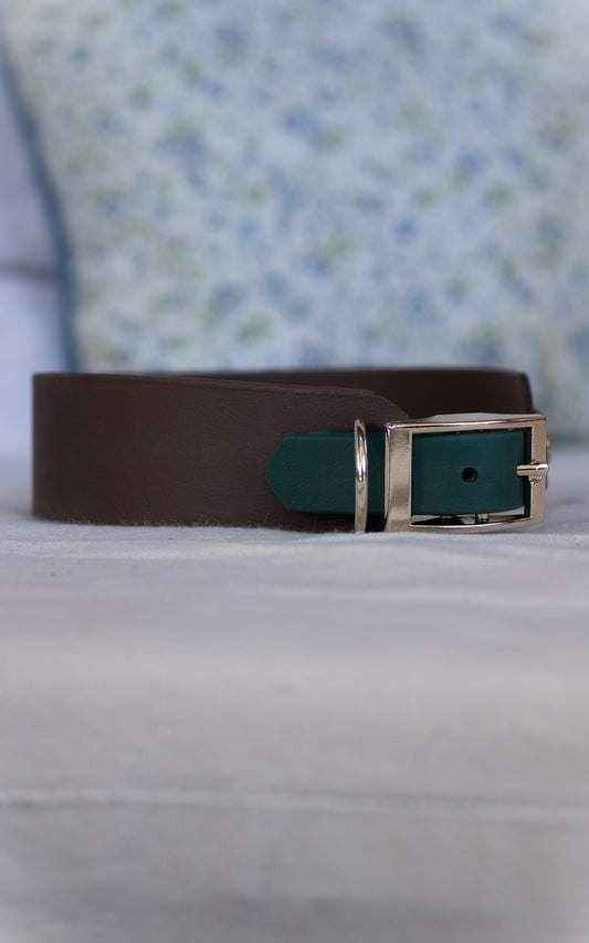 Nastavitelný BioThane obojek 38 mm 'Simple' - hnědý