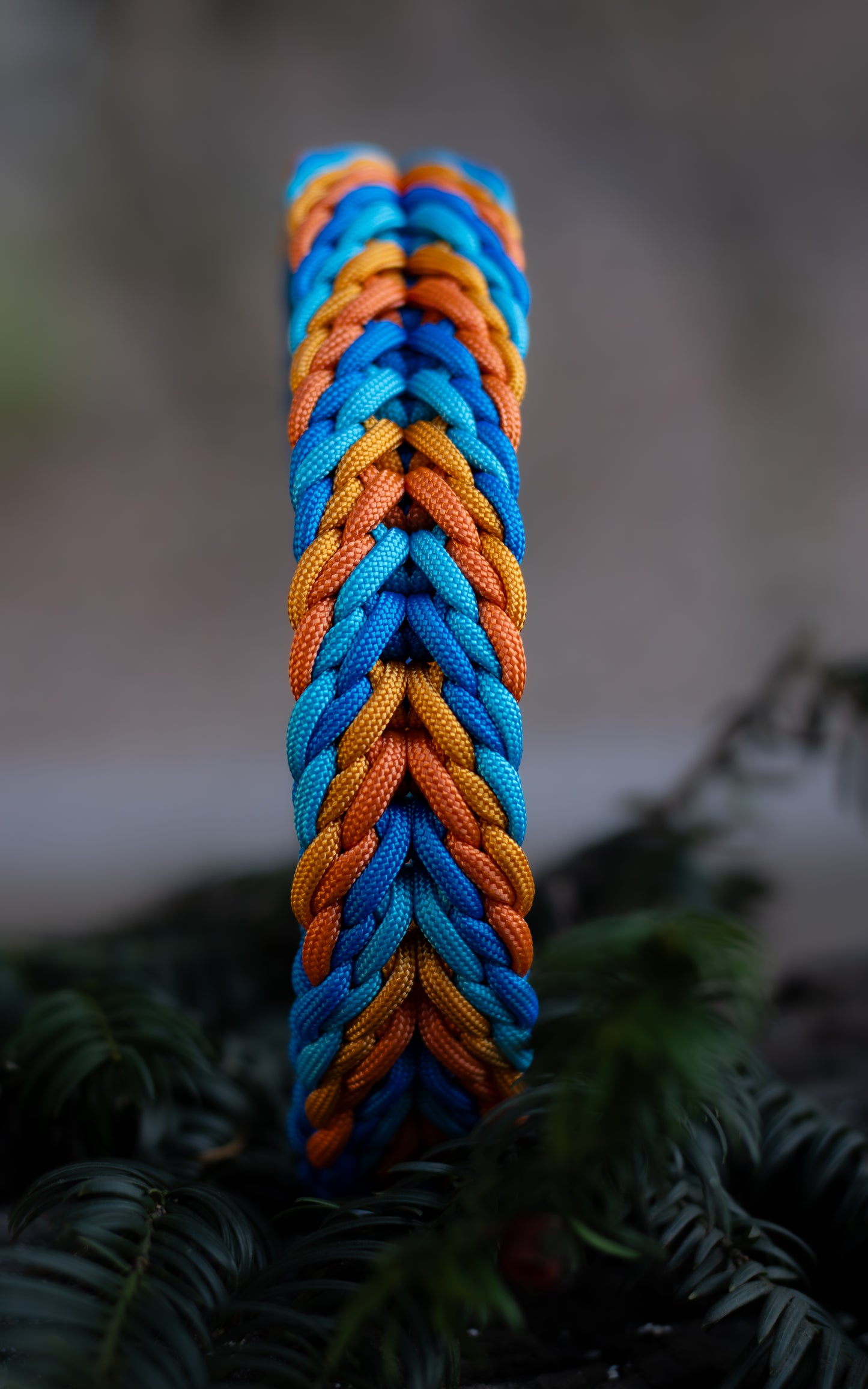 Nastavitelný paracordový obojek ve vzoru 'Autumn 🍁'  s BioThane popruhem