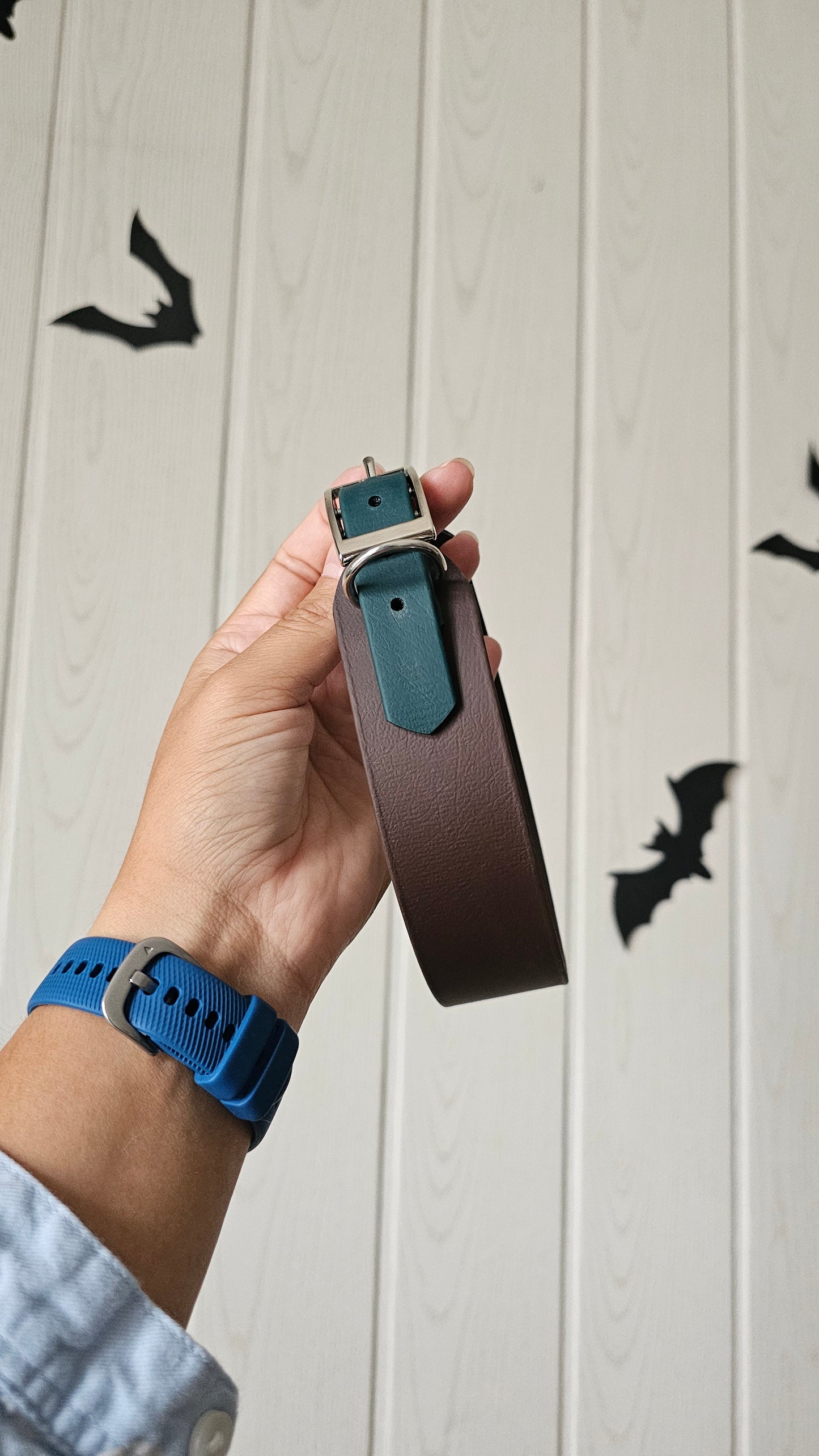 Nastavitelný BioThane obojek 38 mm 'Simple' - hnědý