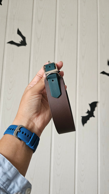 Nastavitelný BioThane obojek 38 mm 'Simple' - hnědý