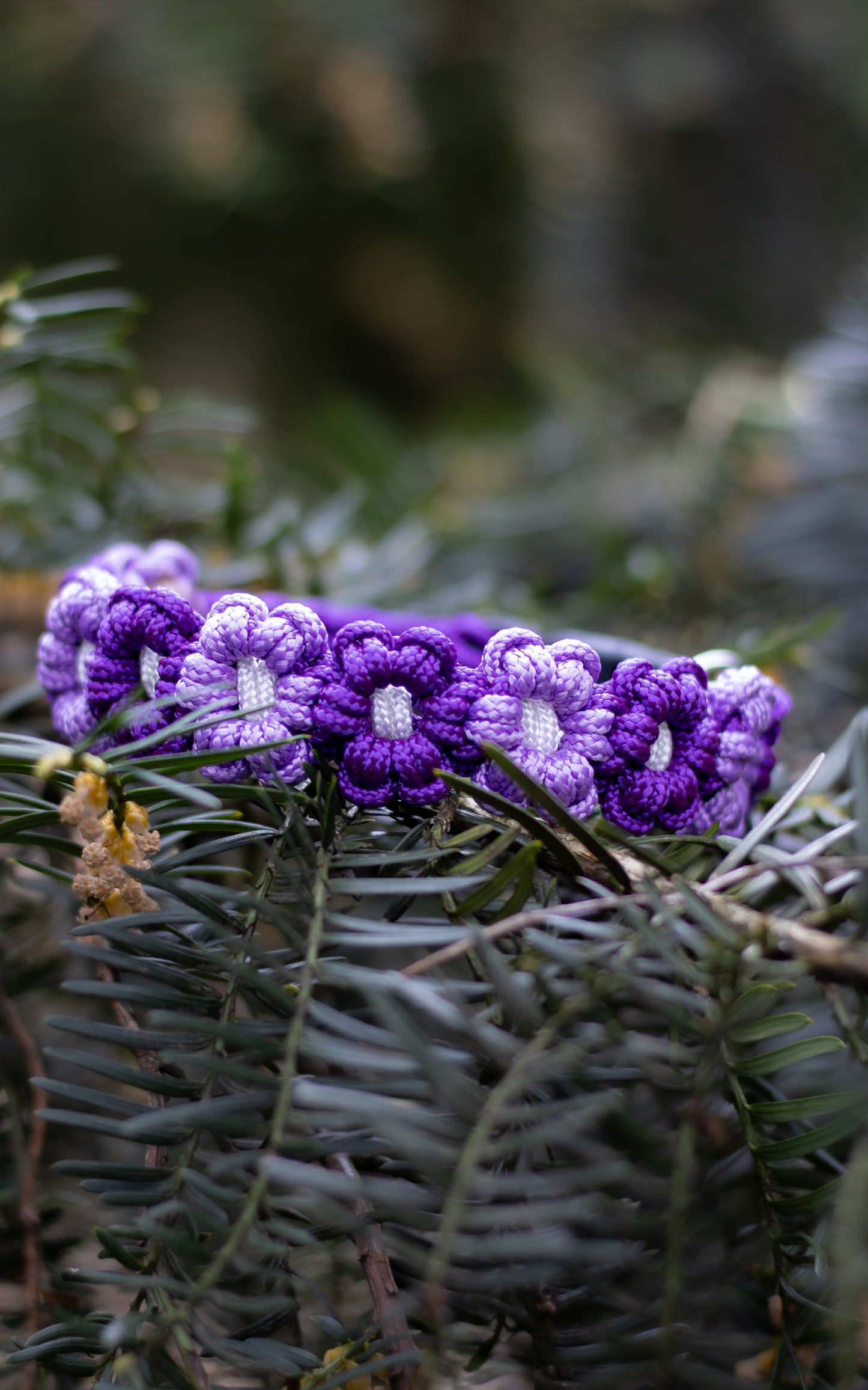 Paracordový obojek na míru ve vzoru 'Flowers'