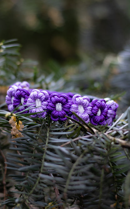 Paracordový obojek na míru ve vzoru 'Flowers'