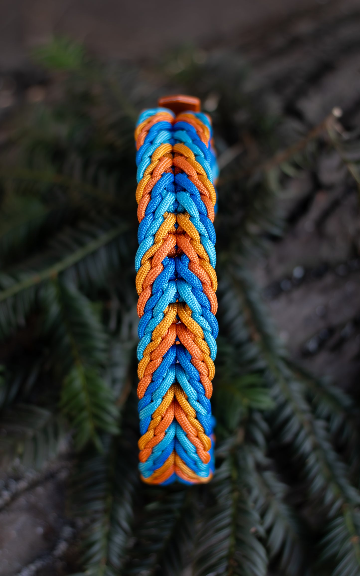 Nastavitelný paracordový obojek ve vzoru 'Autumn 🍁'  s BioThane popruhem