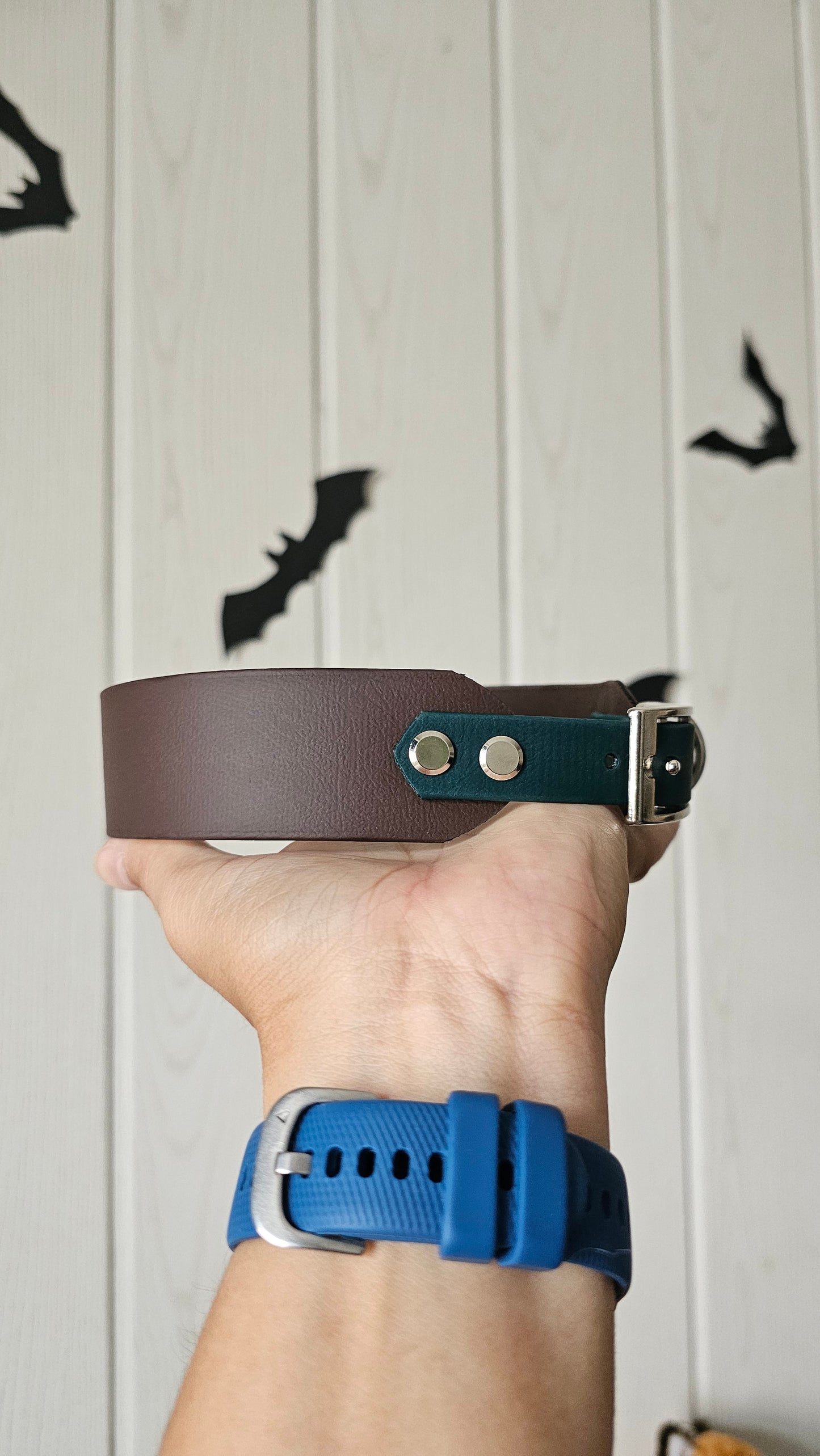 Nastavitelný BioThane obojek 38 mm 'Simple' - hnědý