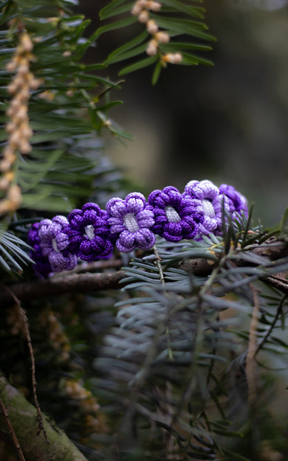Paracordový obojek na míru ve vzoru 'Flowers'